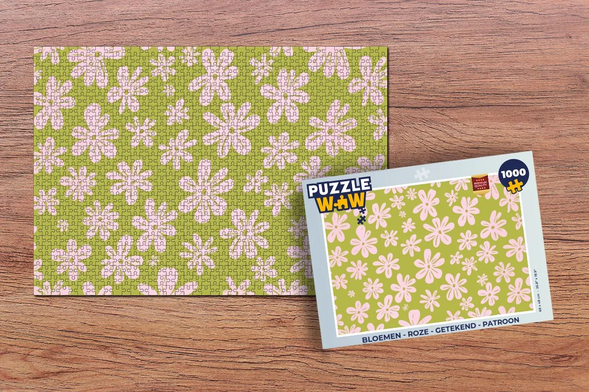 PuzzleWow Bloemen Patroon Legpuzzel 1000 Stuks - Roze