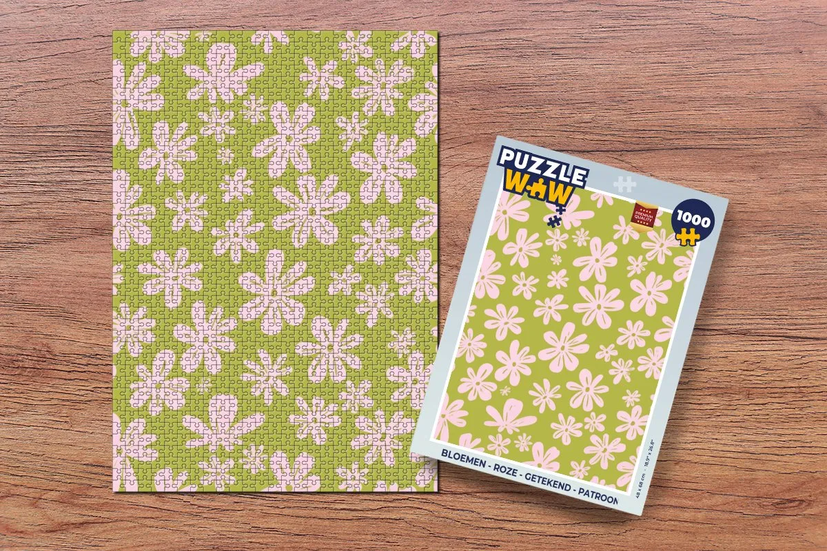 PuzzleWow Bloemen Patroon Legpuzzel 1000 Stuks - Roze