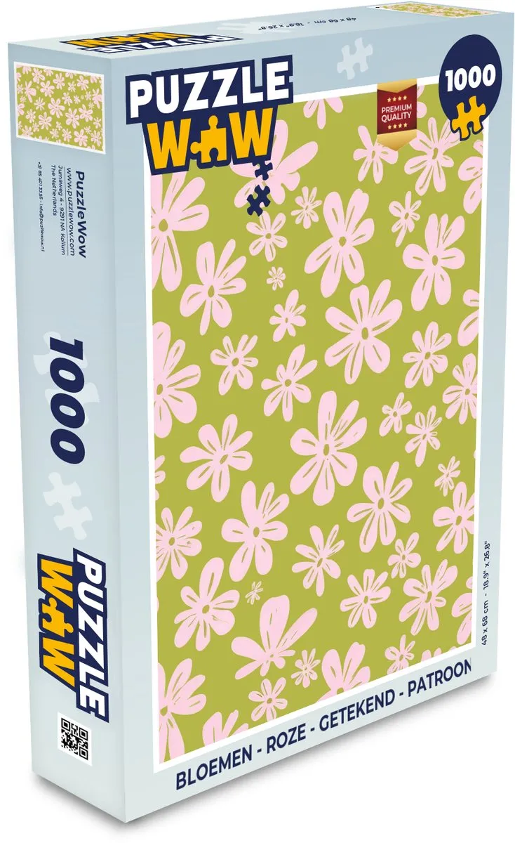 PuzzleWow Bloemen Patroon Legpuzzel 1000 Stuks