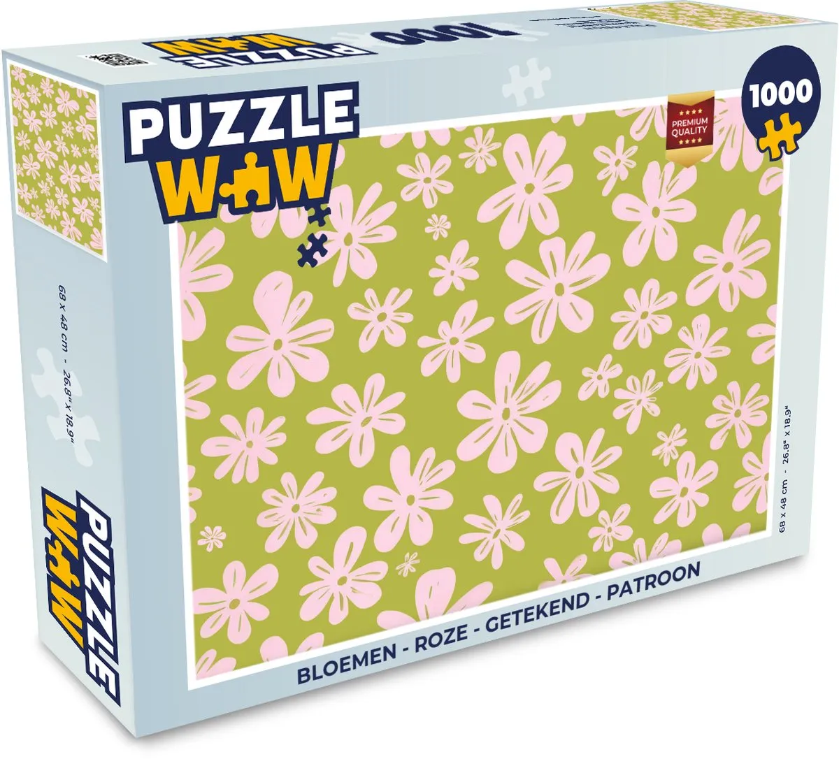 PuzzleWow Bloemen Patroon Legpuzzel 1000 Stuks - Roze