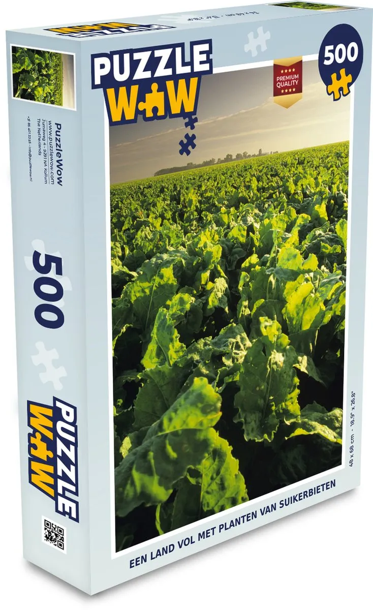 PuzzleWow Legpuzzel Een land vol met planten van suikerbieten 500 Stuks