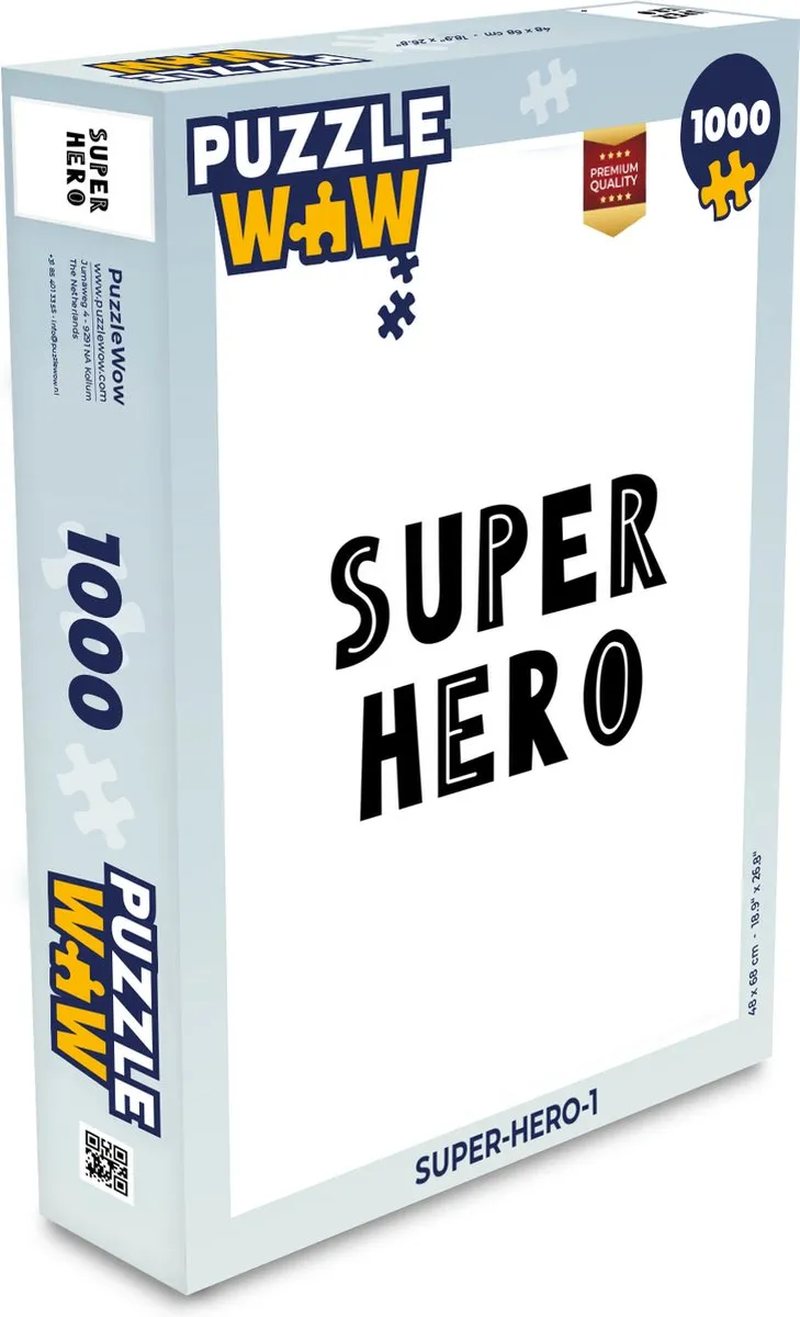 PuzzleWow Quotes Super Hero Legpuzzel 1000 Stuks - Multicolor