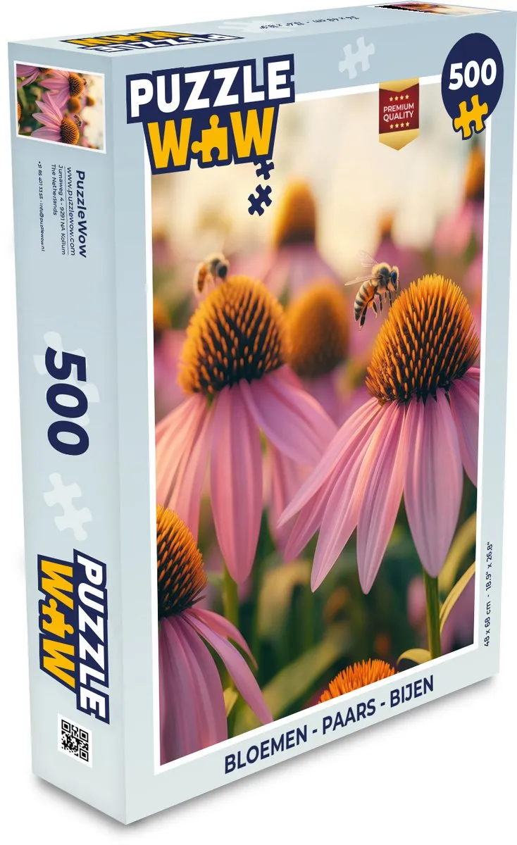 PuzzleWow Bloemen Bijen Legpuzzel 500 Stuks