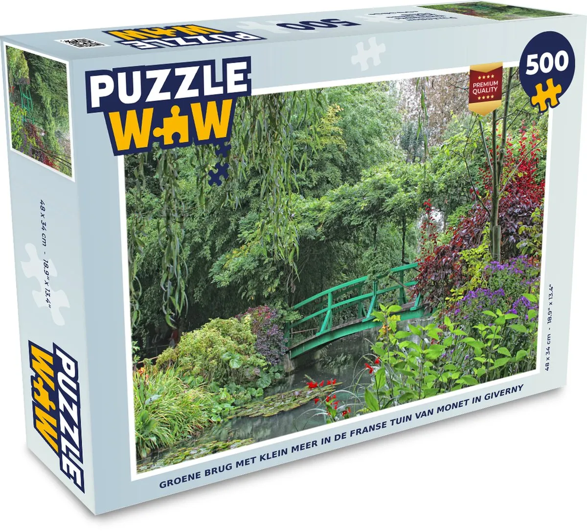 PuzzleWow Monet Franse Tuin Legpuzzel 500 Stuks - Multicolor
