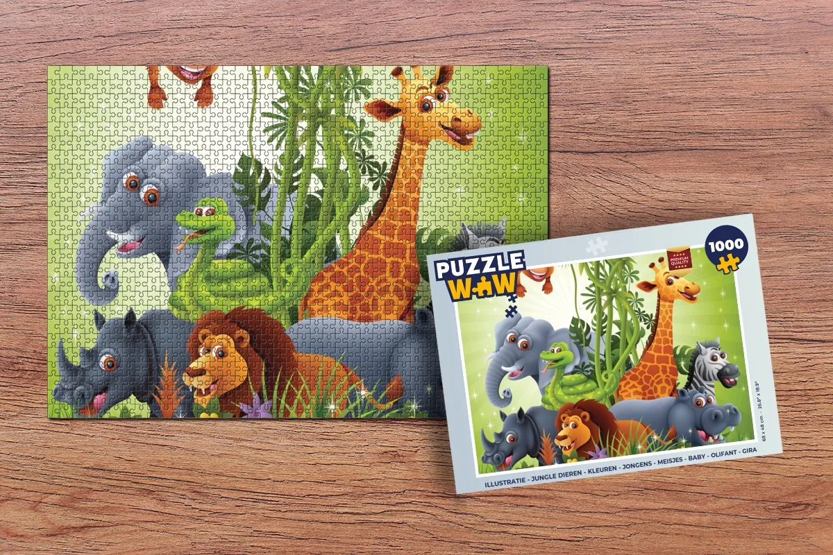 PuzzleWow Jungle Dieren Legpuzzel 1000 Stuks - Multicolor