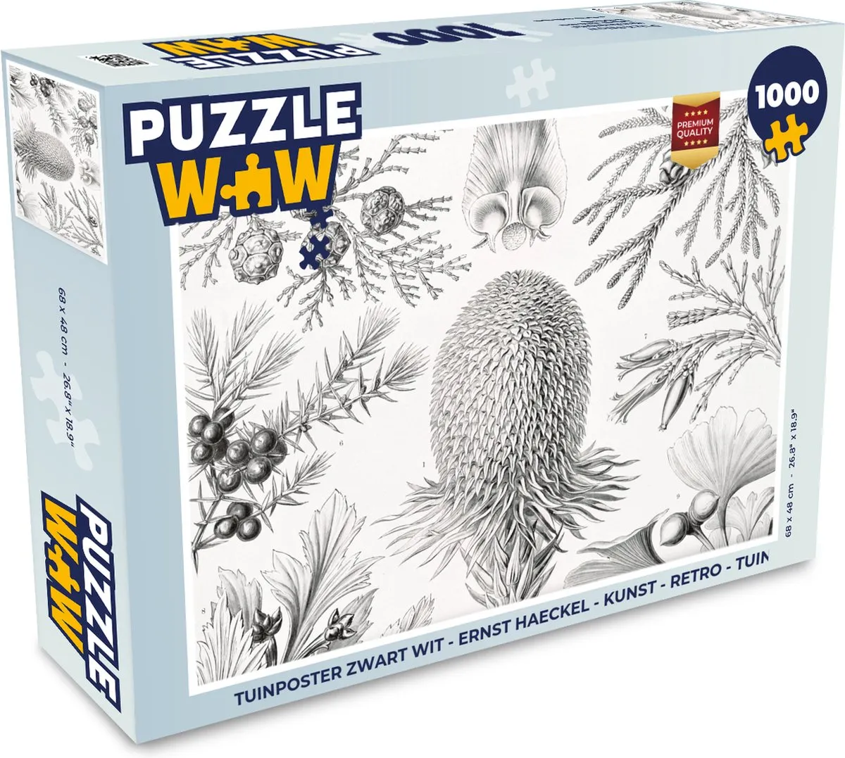 PuzzleWow Ernst Haeckel Coniferen Legpuzzel 1000 Stuks - Multicolor