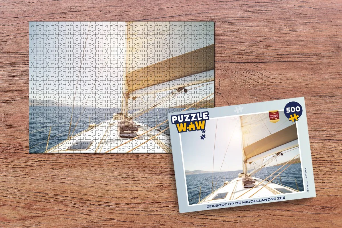 PuzzleWow Legpuzzel Zeilboot Middellandse Zee 500 Stuks - Multicolor