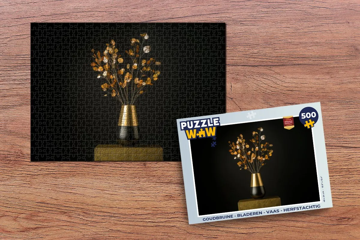 PuzzleWow Herfstachtige Bladeren Legpuzzel 500 Stuks - Boeket Bloemen 2