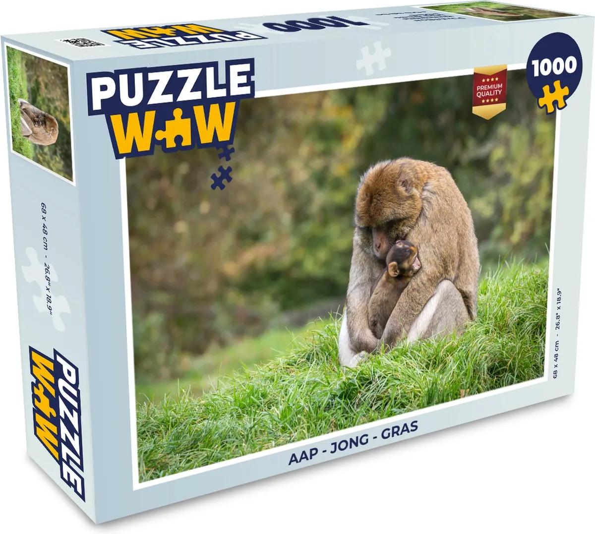 PuzzleWow Jong Aap Legpuzzel 1000 Stuks
