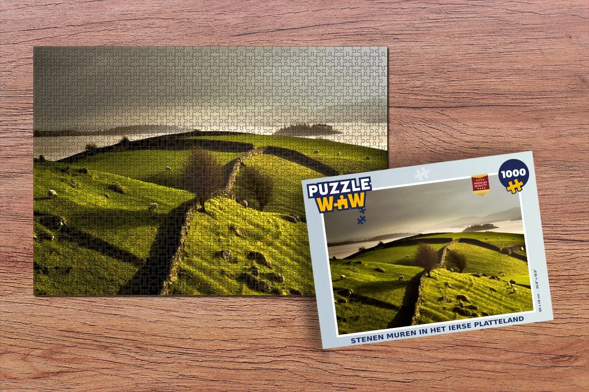 PuzzleWow Legpuzzel Stenen Muren Ierse Platteland 1000 Stuks - Multicolor