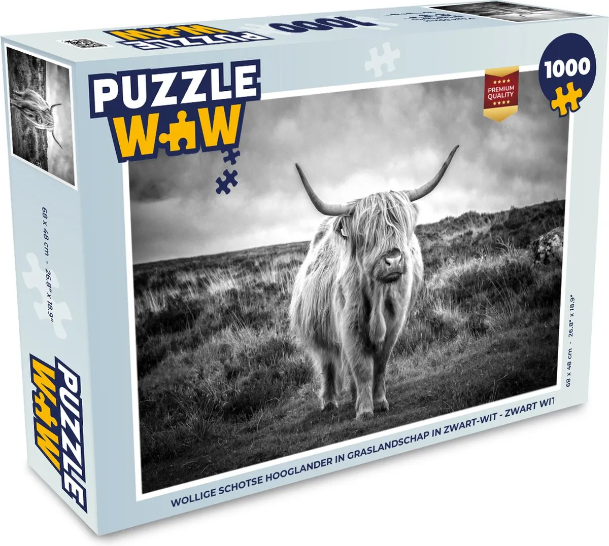PuzzleWow Schotse Hooglander Legpuzzel 1000 Stuks - Multicolor
