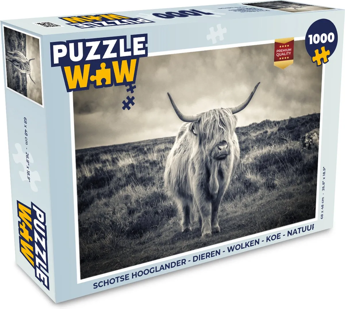 PuzzleWow Schotse Hooglander Legpuzzel 1000 Stuks