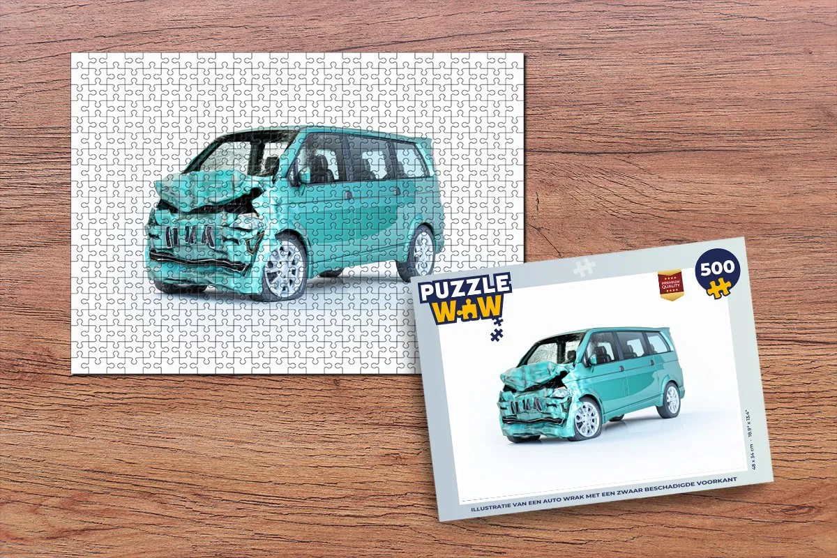 PuzzleWow Legpuzzel Auto Wrak 500 Stuks - Multicolor
