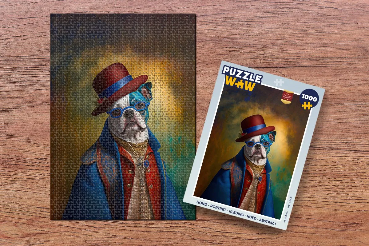 PuzzleWow Portret Hoed Legpuzzel 1000 Stuks - Multicolor