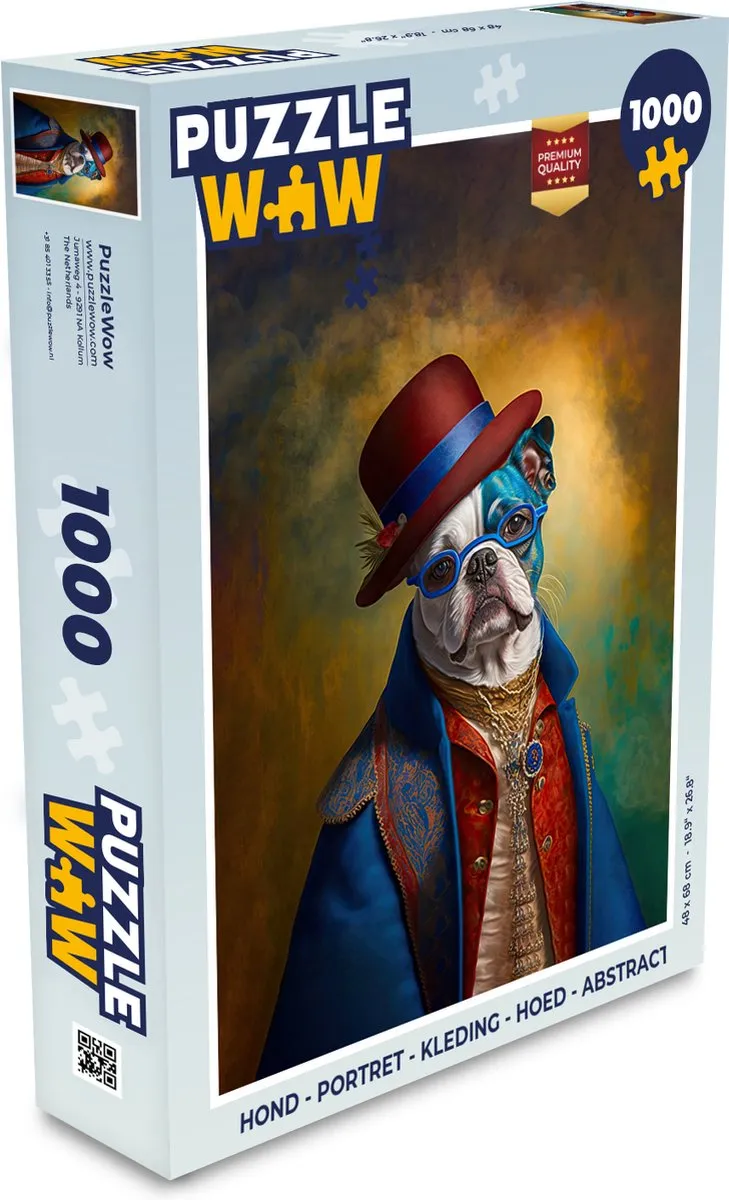 PuzzleWow Portret Hoed Legpuzzel 1000 Stuks