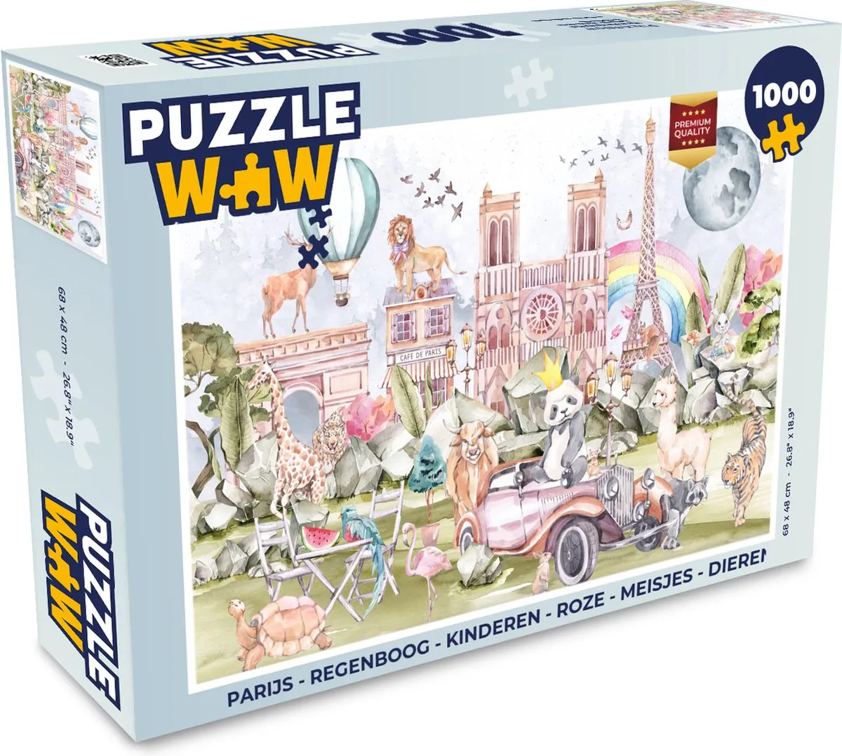 PuzzleWow Parijs Regenboog Legpuzzel 1000 Stuks