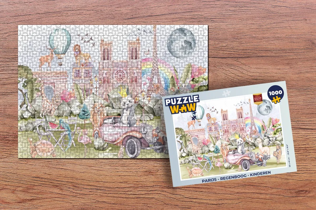 PuzzleWow Parijs Regenboog Legpuzzel 1000 Stuks - Multicolor