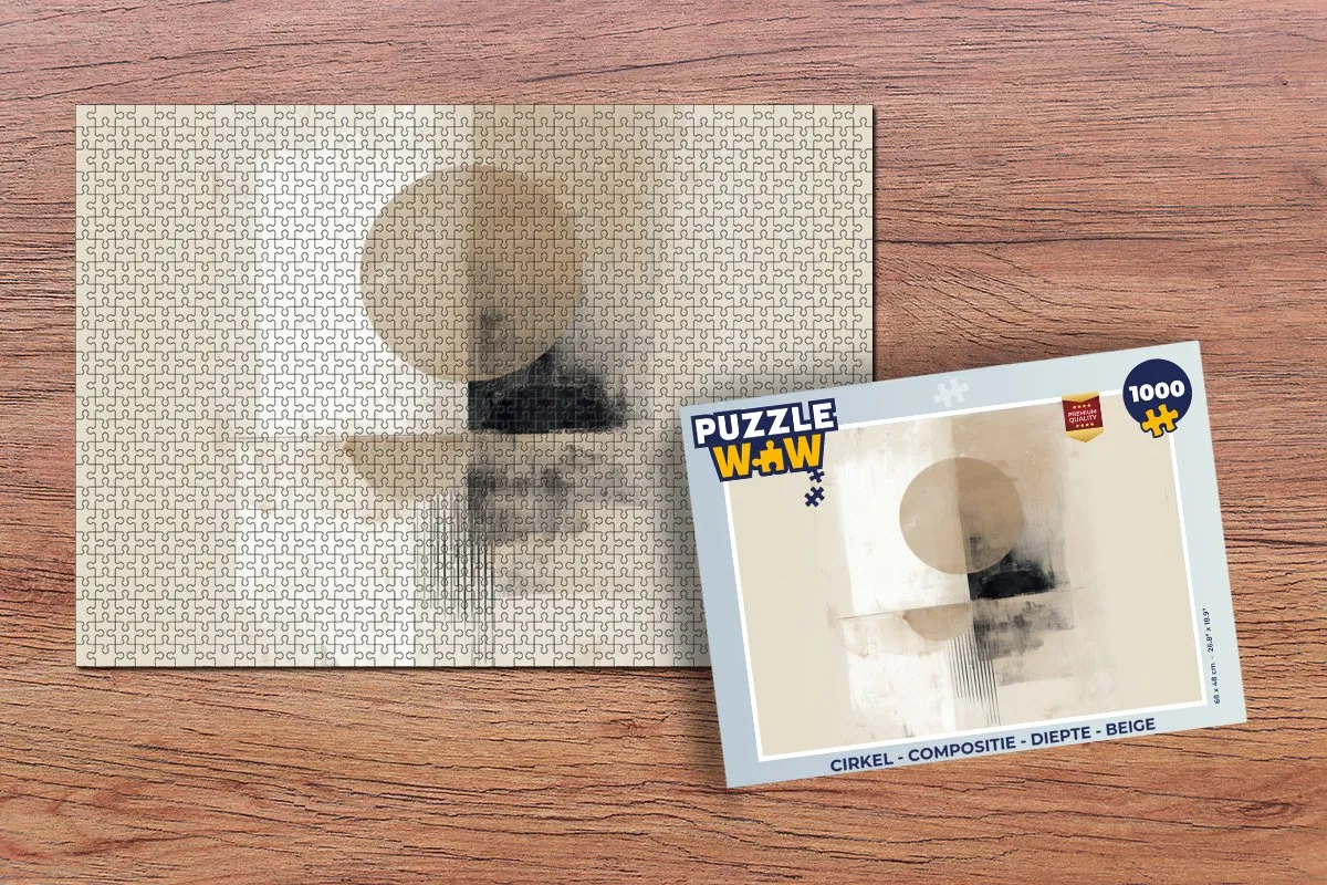 PuzzleWow Legpuzzel 1000 Stuks - Beige Cirkel