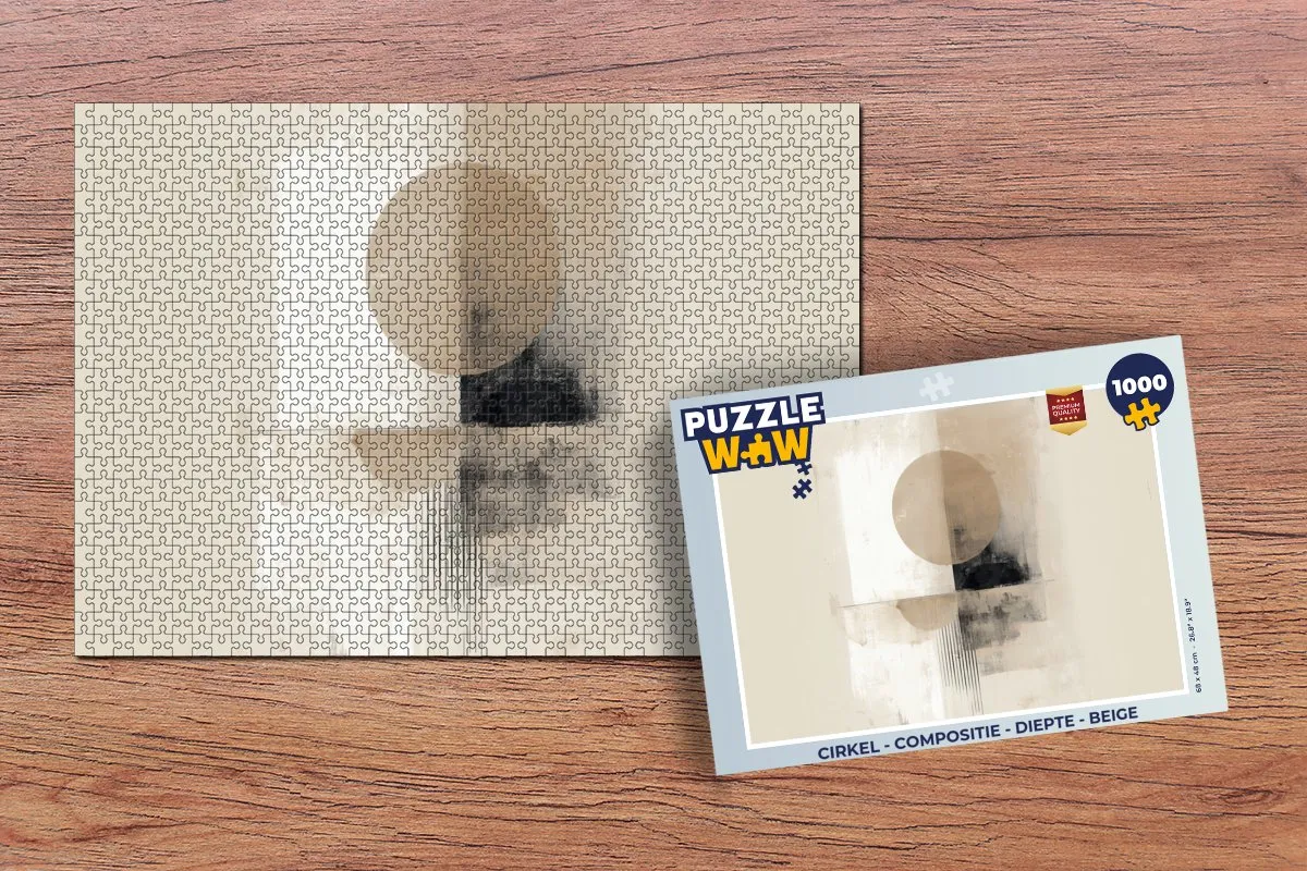 PuzzleWow Legpuzzel 1000 Stuks - Beige Cirkel