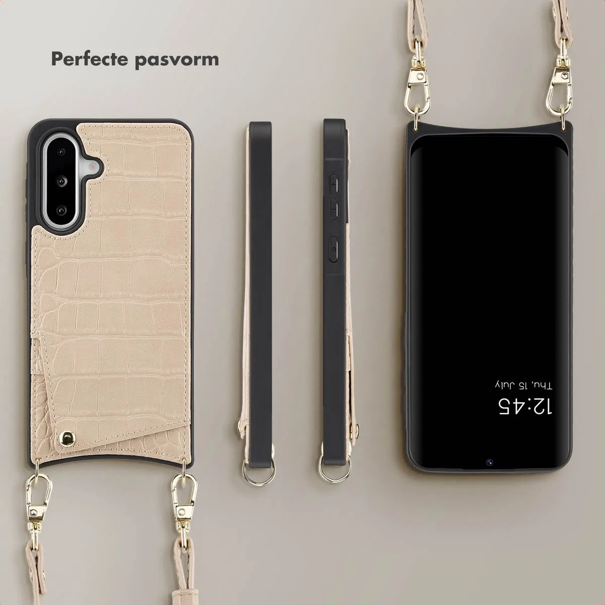 Selencia Croco Hoesje Samsung Galaxy A36/A56 - Beige