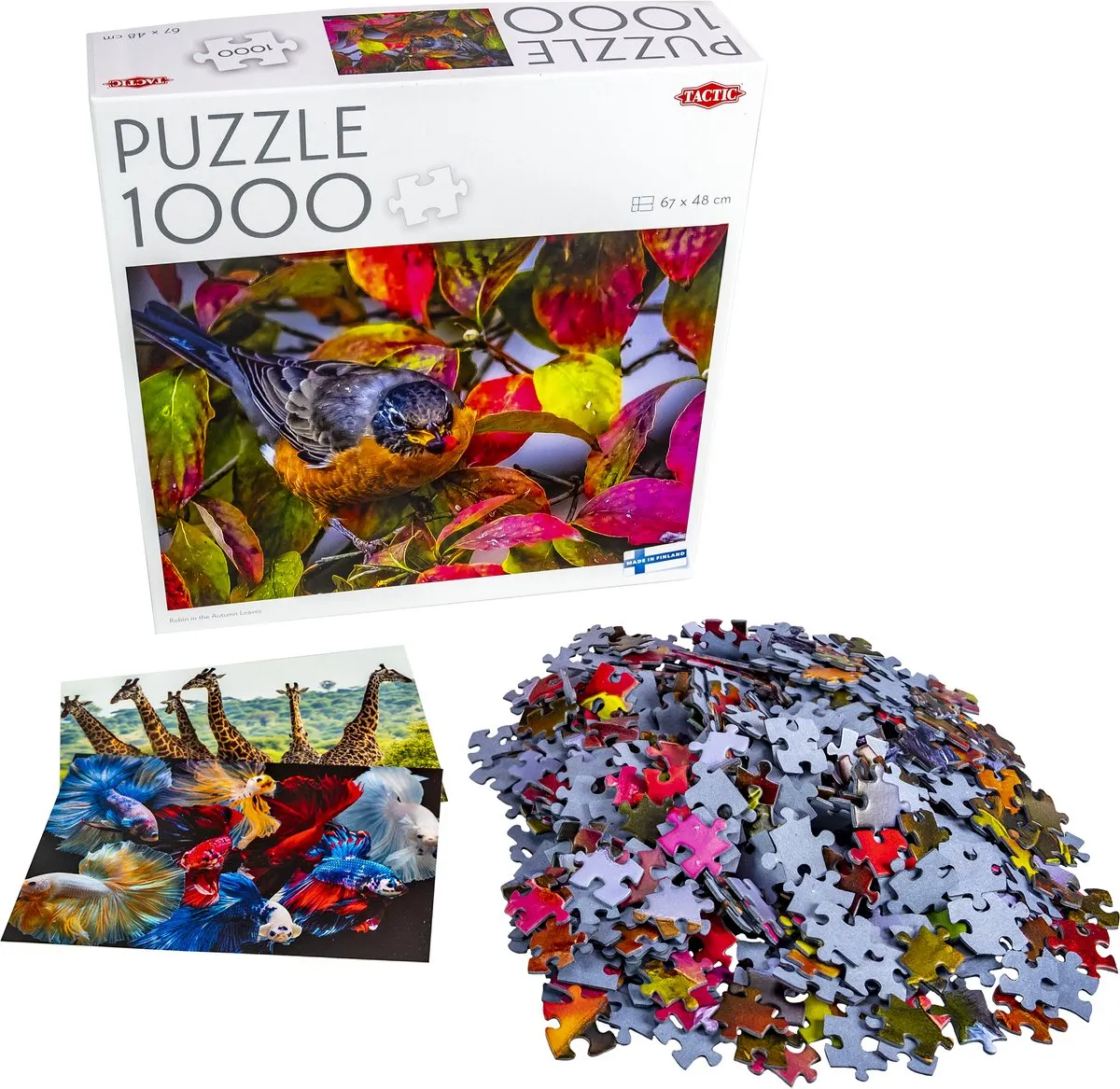 Tactic Robin in the Autumn Leaves Puzzel 1000 Stuks