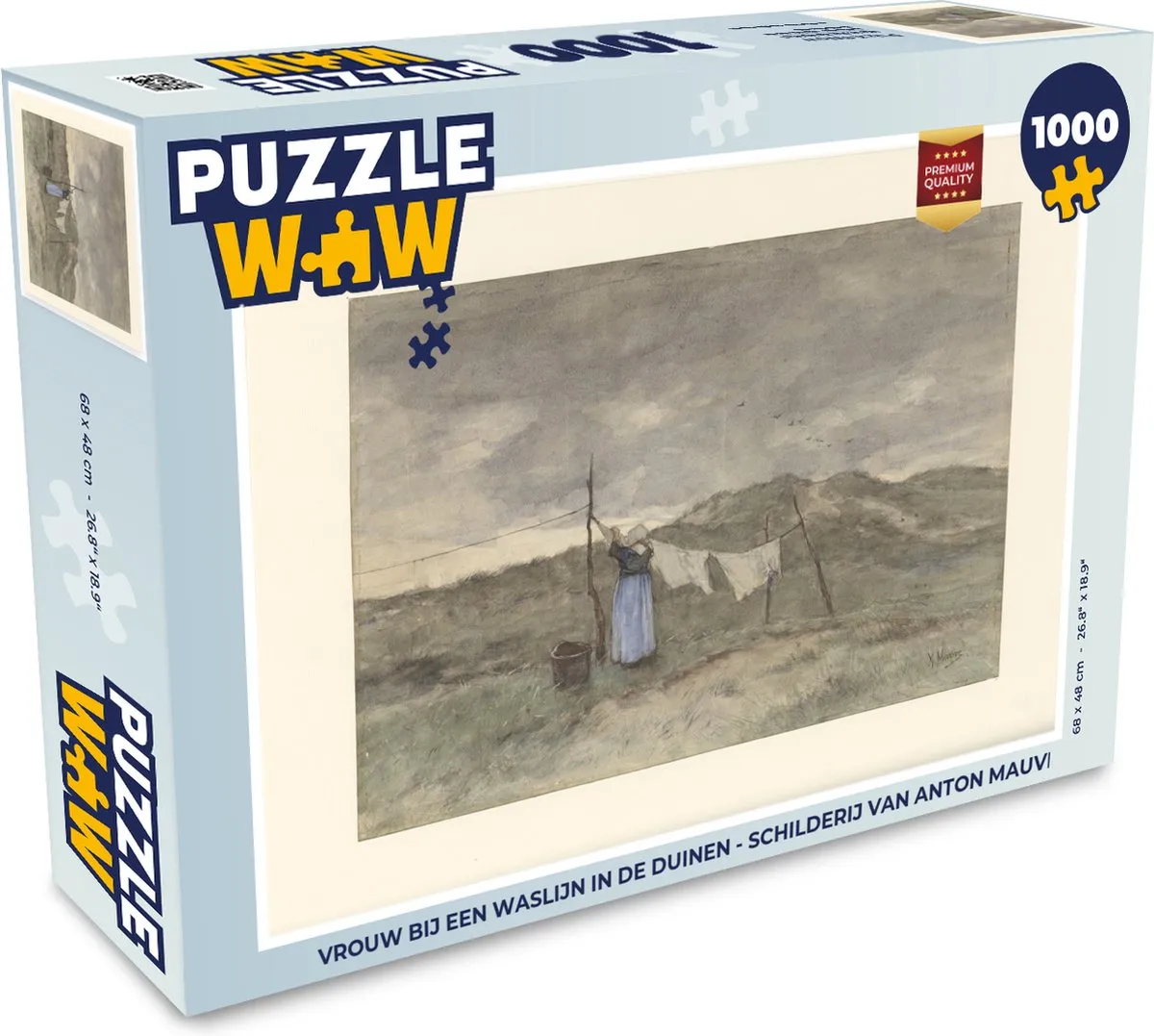 PuzzleWow Legpuzzel Anton Mauve Vrouw bij waslijn