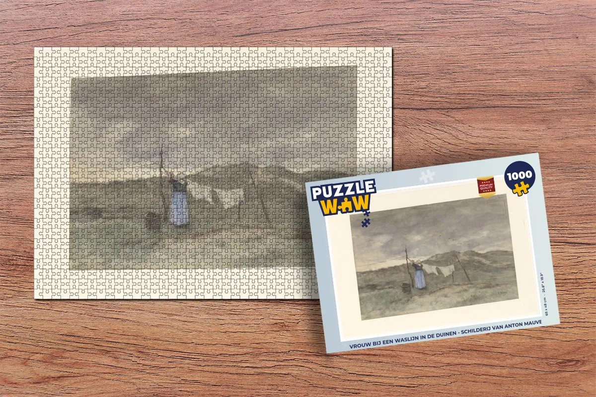 PuzzleWow Legpuzzel Anton Mauve Vrouw bij waslijn - 1000 Stuks - Multicolor