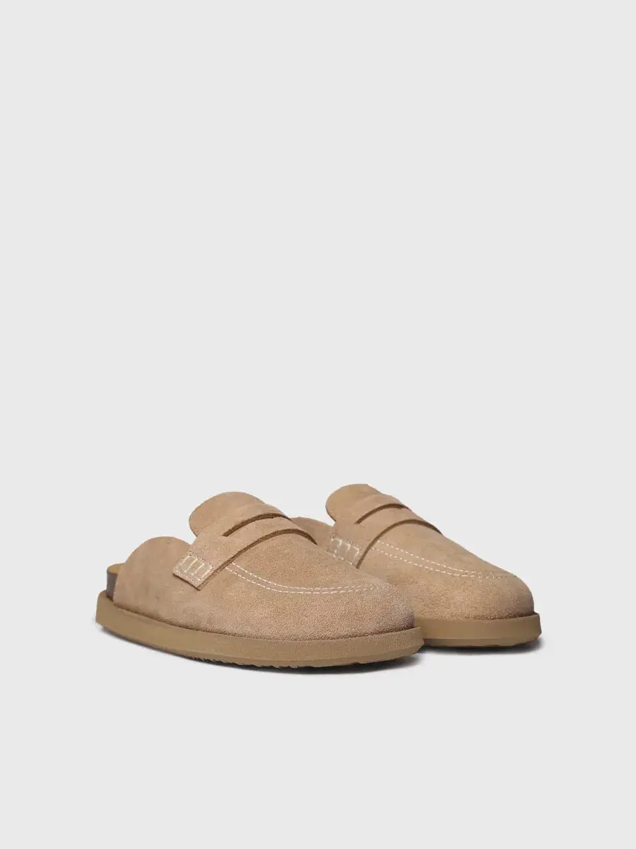 Suède mocassin-achtige klompen voor dames
