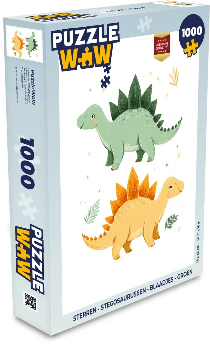 PuzzleWow Stegosaurussen Legpuzzel 1000 Stuks - Groen