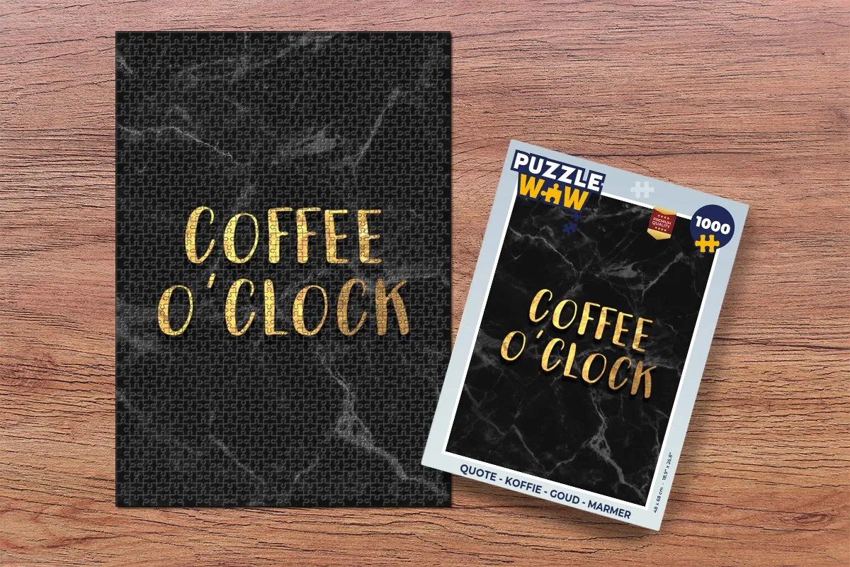 PuzzleWow Quote Koffie Legpuzzel 1000 Stuks - Multicolor