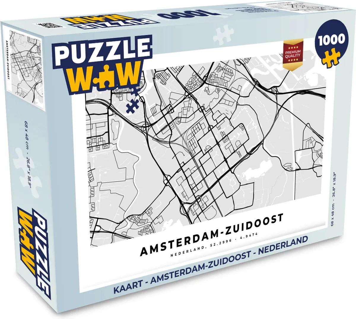 PuzzleWow Legpuzzel Amsterdam-Zuidoost 1000 Stuks