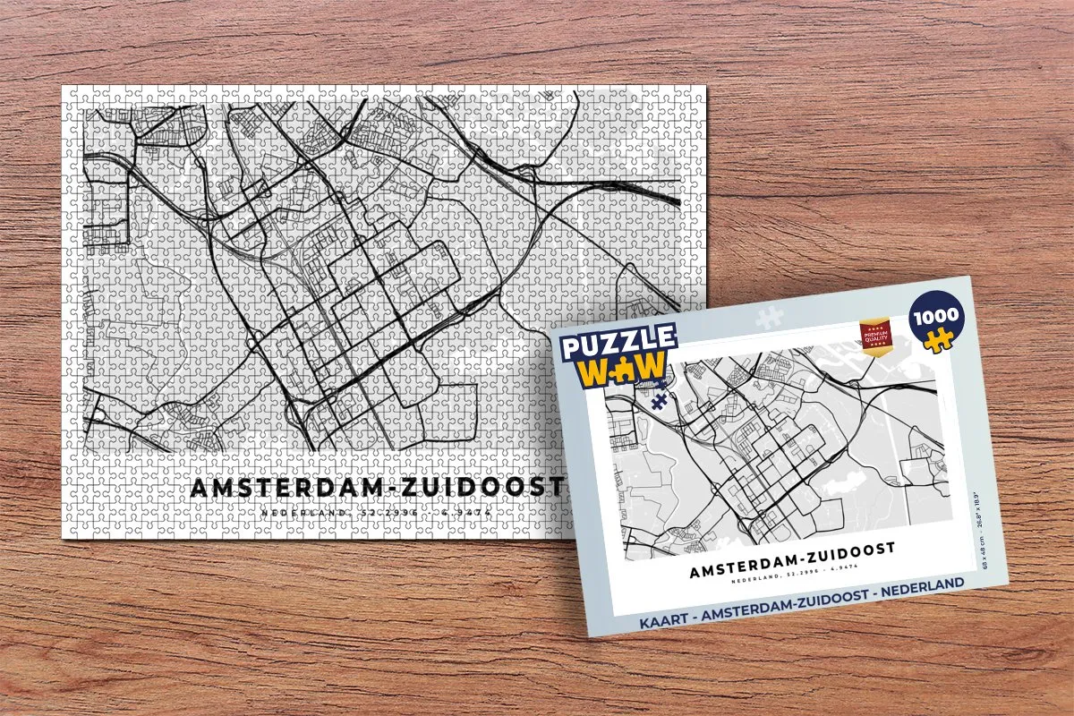 PuzzleWow Legpuzzel Amsterdam-Zuidoost 1000 Stuks - Multicolor