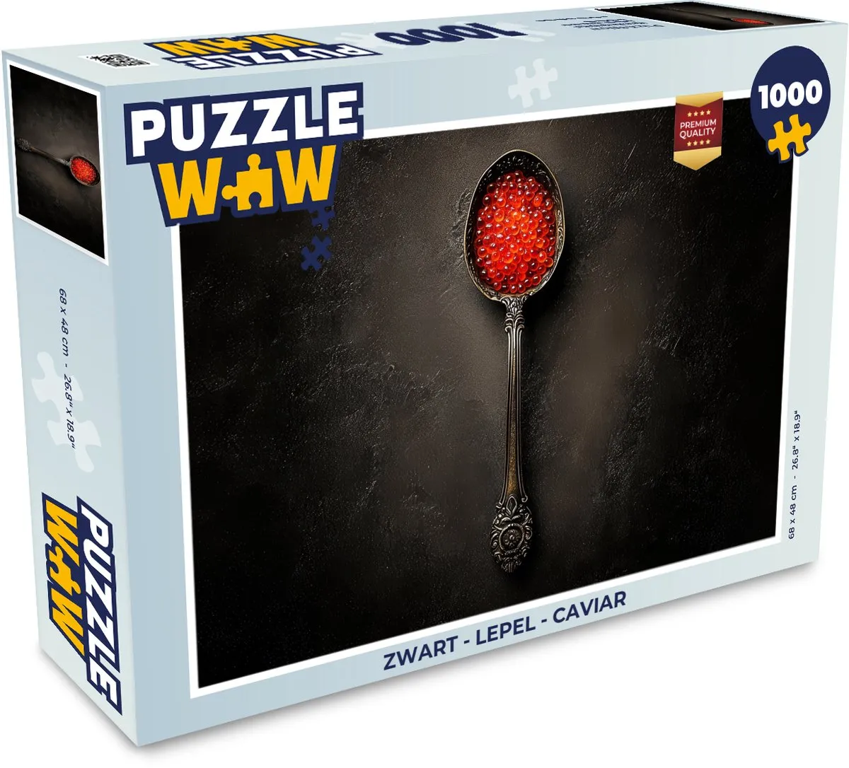 PuzzleWow Lepel Caviar Puzzel 1000 Stuks - Zwart