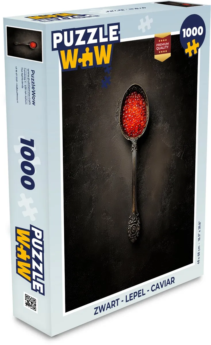 PuzzleWow Lepel Caviar Puzzel 1000 Stuks - Zwart