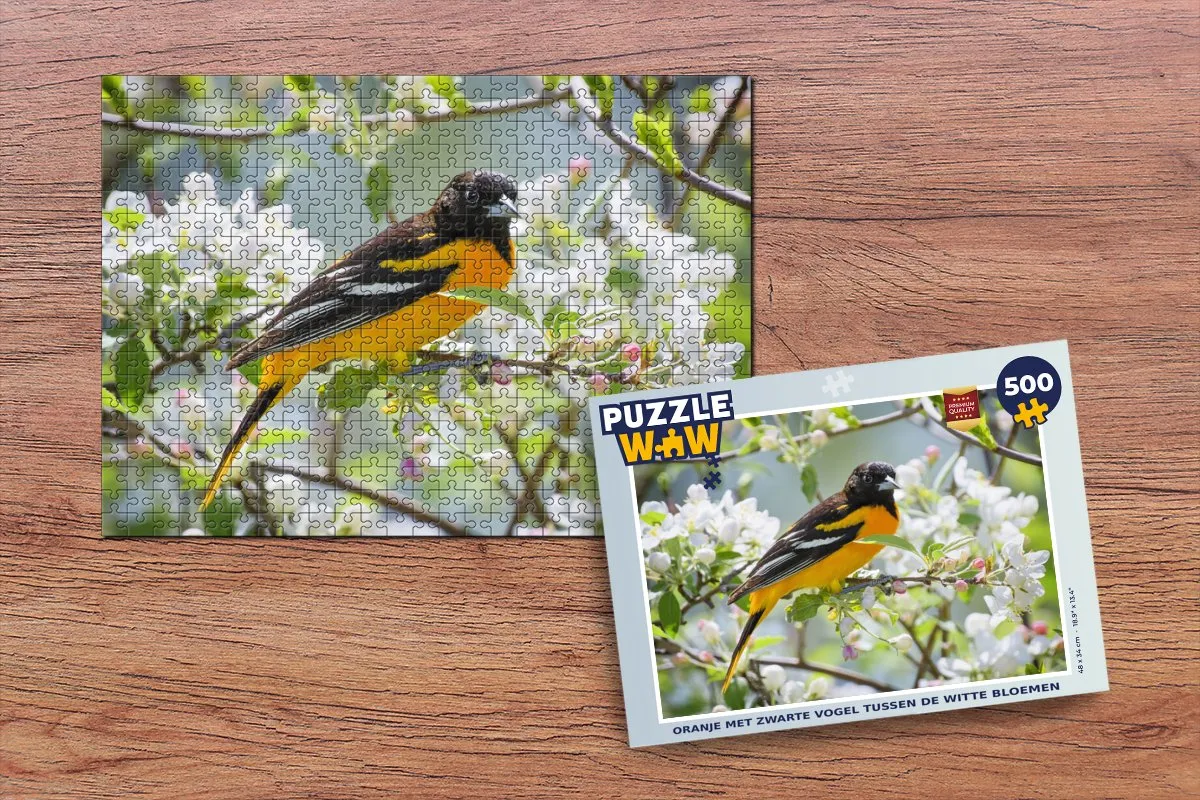 PuzzleWow Vogel Bloemen Kleuren Legpuzzel 500 Stuks - Multicolor