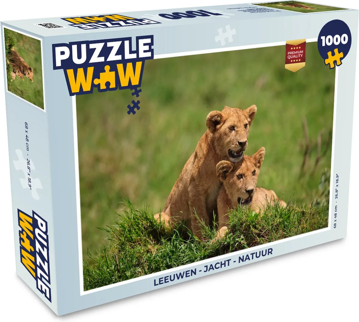 PuzzleWow Leeuwen Jacht Natuur Legpuzzel 1000 Stuks