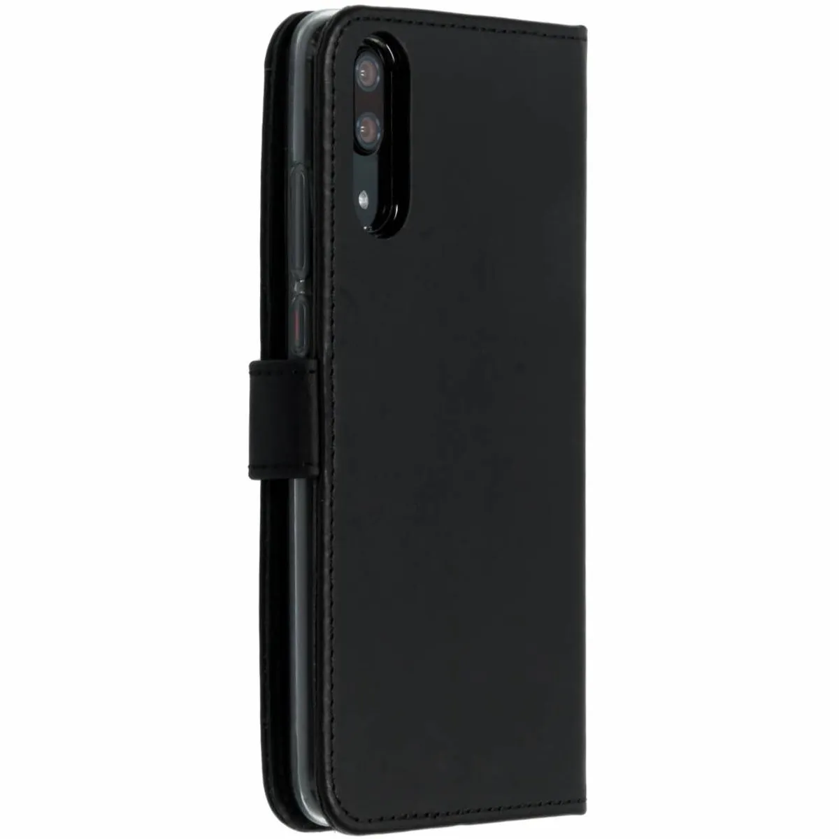 Selencia Hoesje Huawei P20 Echt Lederen Bookcase - 3 Pasjes - Zwart