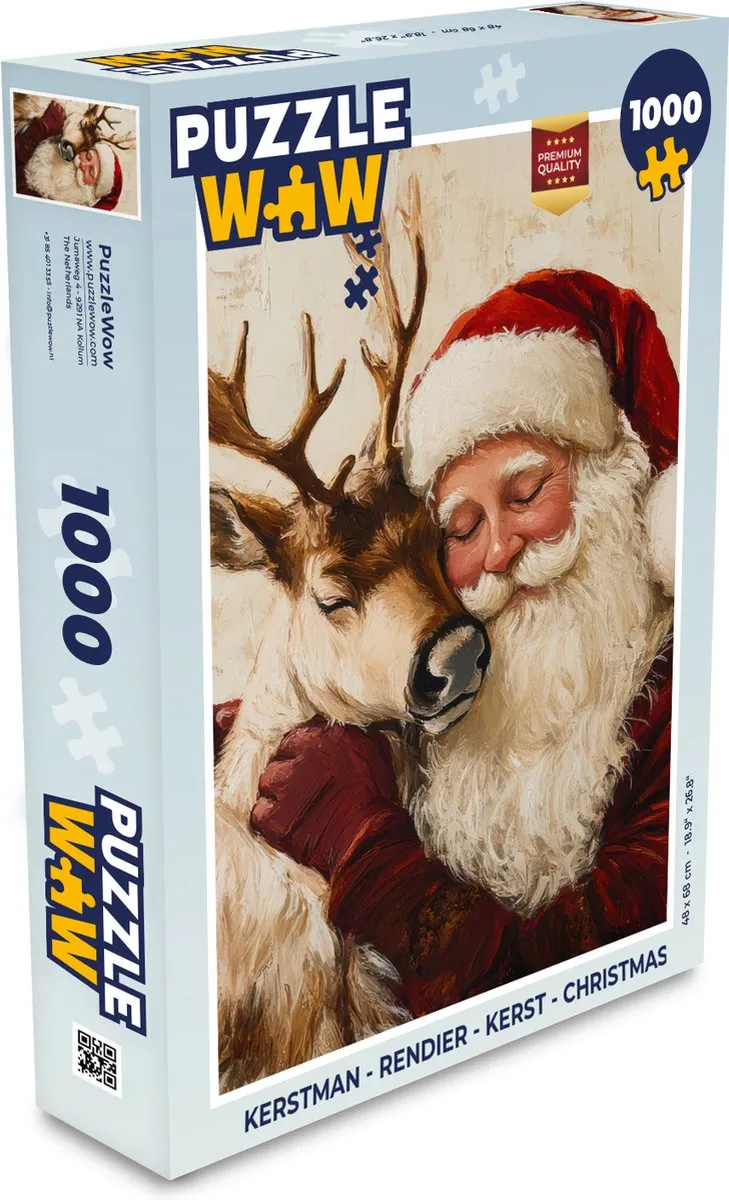PuzzleWow Kerstman Rendier Legpuzzel 1000 Stuks