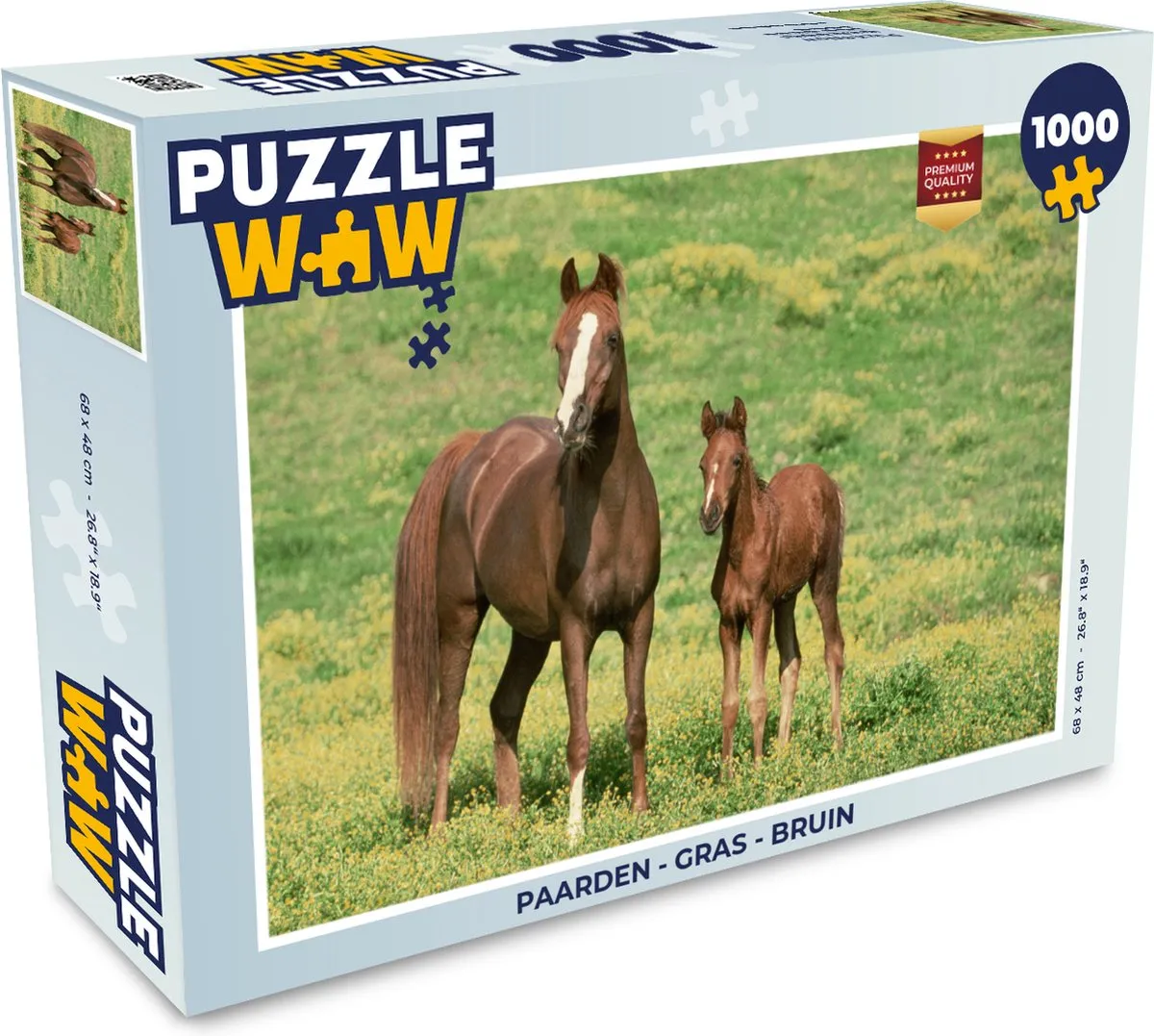 PuzzleWow Paarden Gras Legpuzzel 1000 Stuks