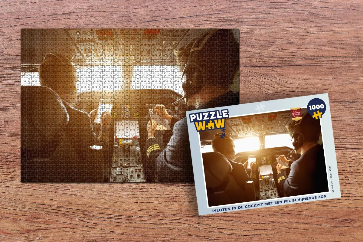 PuzzleWow Piloten in de Cockpit Legpuzzel 1000 Stuks - Multicolor