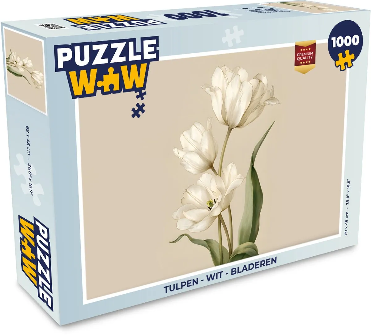 PuzzleWow Legpuzzel Tulpen Wit 1000 Stuks