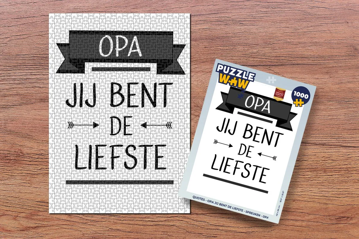 PuzzleWow Quotes Opa Jij Bent De Liefste Legpuzzel 1000 Stuks - Multicolor
