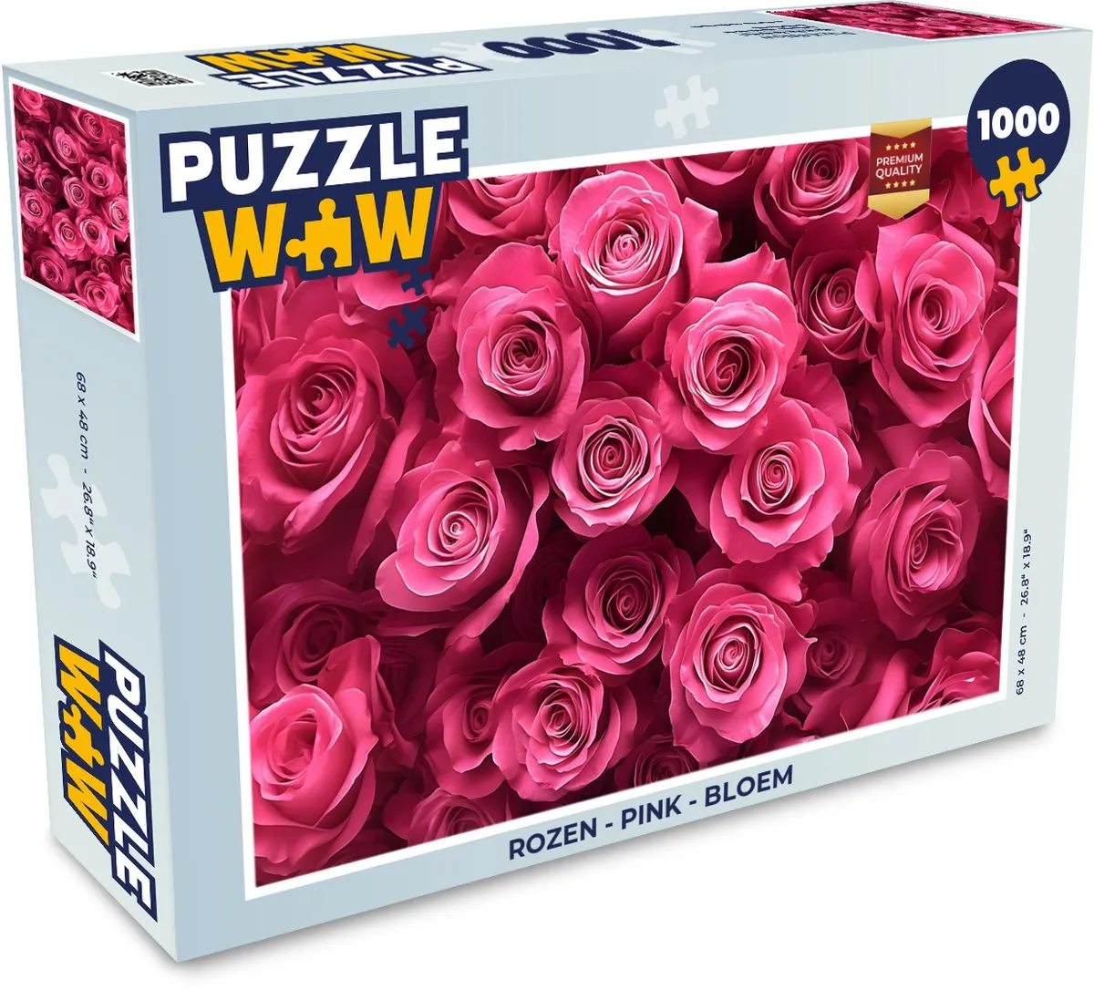 PuzzleWow Rozen Legpuzzel 1000 Stuks - Roze