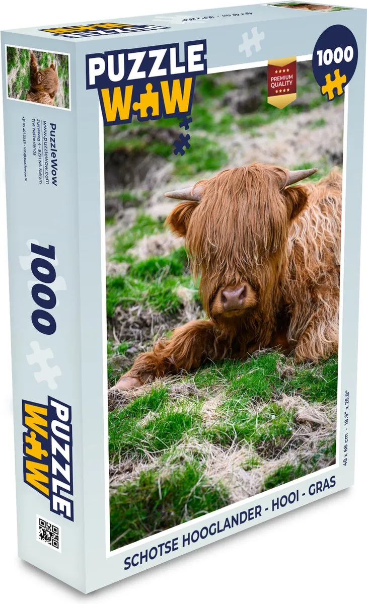 PuzzleWow Schotse Hooglander Legpuzzel 1000 Stuks