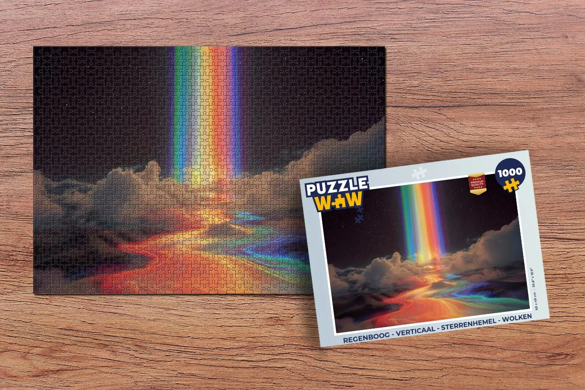 PuzzleWow Regenboog Sterrenhemel Wolken Legpuzzel 1000 Stuks