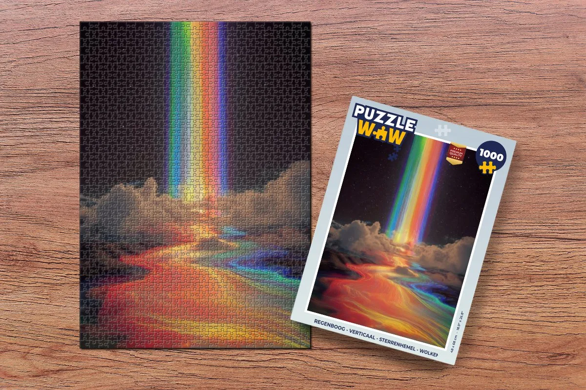 PuzzleWow Regenboog Sterrenhemel Wolken Legpuzzel 1000 Stuks