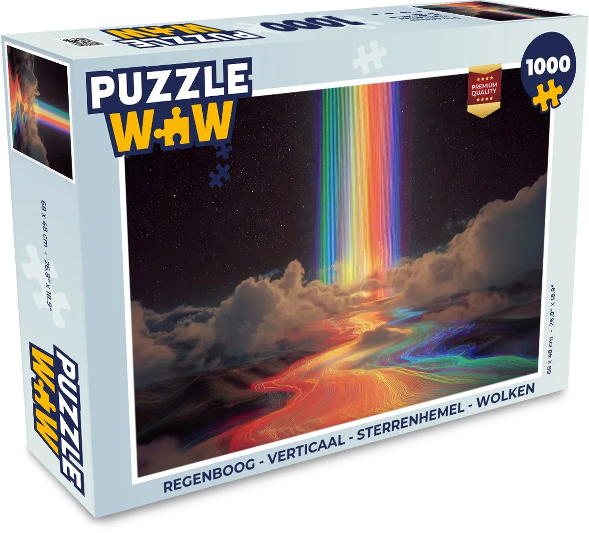 PuzzleWow Regenboog Sterrenhemel Wolken Legpuzzel 1000 Stuks