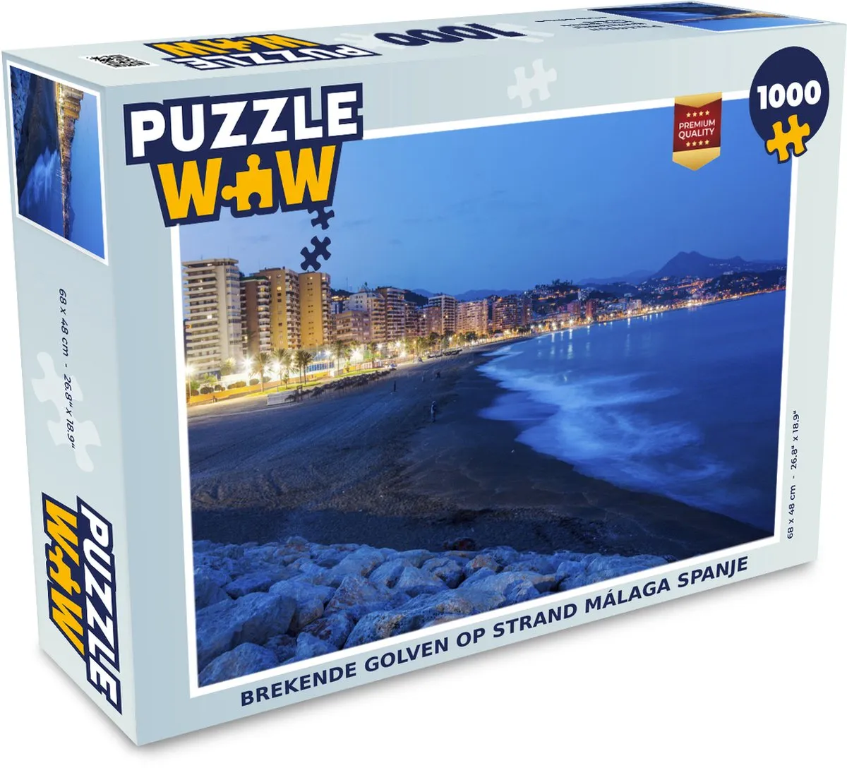 PuzzleWow Brekende Golven Málaga Legpuzzel 1000 Stuks