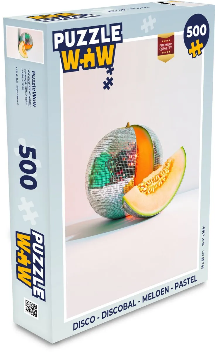 PuzzleWow Disco Legpuzzel 500 Stuks - Meloen