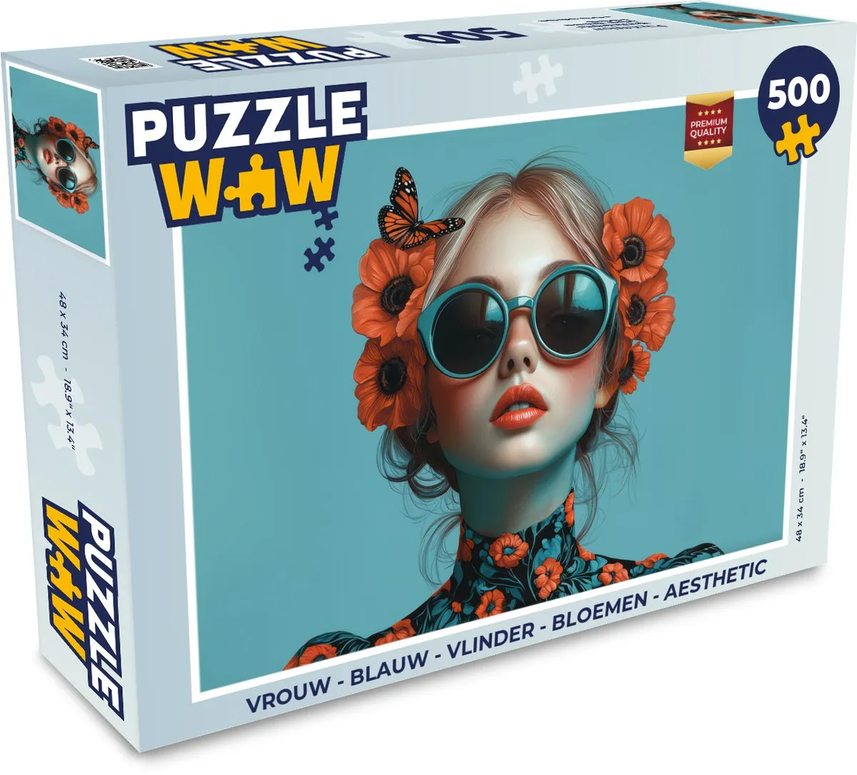 PuzzleWow Vlinder Bloemen Legpuzzel 500 Stuks